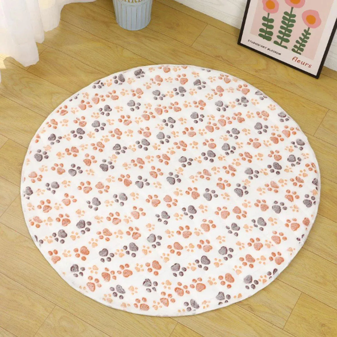 Waterproof Dog Pads Round Diaper Pads Pet Training Pads for Puppies and Dogs - White-35cm