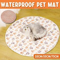 Waterproof Dog Pads Round Diaper Pads Pet Training Pads for Puppies and Dogs - White-35cm