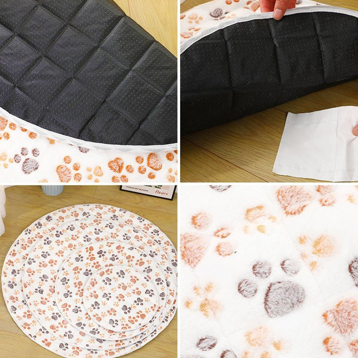 Waterproof Dog Pads Round Diaper Pads Pet Training Pads for Puppies and Dogs - White-55cm