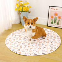 Waterproof Dog Pads Round Diaper Pads Pet Training Pads for Puppies and Dogs - Khaki-75cm