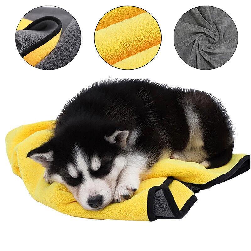 Pet Drying Towel Ultra-Absorbent Water Dog Cat Bath Microfiber Clean Soft Cloth - 50 X 100CM