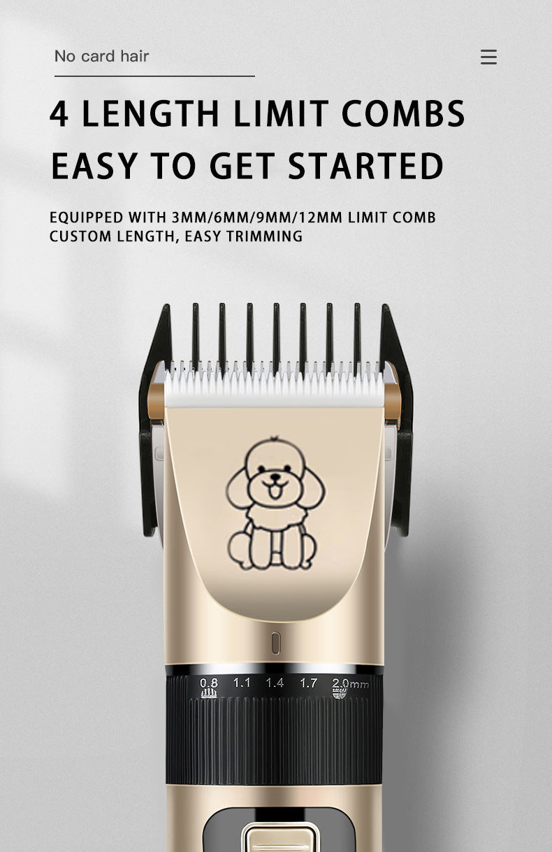 Professional Pet Grooming Hair Clipper Kit - Rechargeable, Low Noise, with Ceramic Blades & 5-Speed Adjustment(Gray)