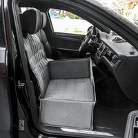 Grey Waterproof Front Pet Car Seat Cover - Non-Slip Dog Booster Seat Protector Mat
