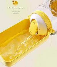 White Large Capacity 2-in-1 Pet Travel Water & Food Bottle Dispenser - Portable Outdoor Dog Feeder with Shoulder Strap