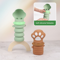 Brown Portable Collapsible Pet Water Bottle for Dogs Outdoor Travel Drinking Dispenser Silicone Pet Water Cup