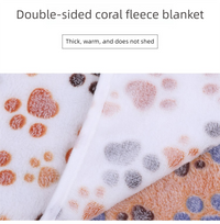 Grey Pet Blanket Set – Plush Paw Print Design, 3-Piece Pack (S/M/L Sizes)