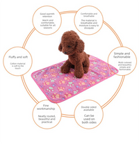 Grey Pet Blanket Set – Plush Paw Print Design, 3-Piece Pack (S/M/L Sizes)