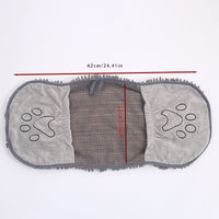Grey Super Absorbent Pet Drying Towel with Hand Pockets Soft Chenille Microfiber Dog Bath Towel Quick Dry for Cats and Dogs after Grooming or Beach
