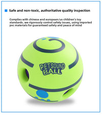 2 Pack Interactive Dog Giggle Ball Set 11cm - Green Wobble Sound Toy & White Glow in the Dark Luminous Ball - No Batteries Required for Small to Medium Dogs