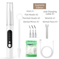Professional Waterproof Ultrasonic Pet Tooth Cleaner - Dog Cat Painless Calculus and Stain Remover Kit with 4 Cleaning Heads, LED, UV Disinfection, Oral Mirror & Dental Floss