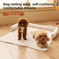 Black Pet Sofa Protector & Calming Bolster Bed with Long Plush - 75x75CM Thickened Non Slip Furniture Cover for Cats & Dogs