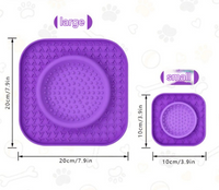 S Purple 2-Pack Premium Silicone Pet Lick Mat - Slow Feeder for Dogs and Cats with Powerful Suction Base - Anxiety Relief and Boredom Buster for Grooming and Bathing