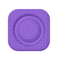 L Purple 2-Pack Premium Silicone Pet Lick Mat - Slow Feeder for Dogs and Cats with Powerful Suction Base - Anxiety Relief and Boredom Buster for Grooming and Bathing
