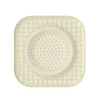 S Beige 2-Pack Premium Silicone Pet Lick Mat - Slow Feeder for Dogs and Cats with Powerful Suction Base - Anxiety Relief and Boredom Buster for Grooming and Bathing