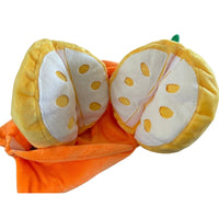 Plush Orange Squeaky Dog Toy - Interactive Fruit Chew Toy for Small Dogs & Puppies