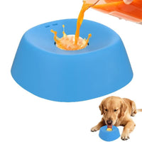 Yellow bowl with orange ball Slow Feeding Dog Bowl with Built-In Rolling Ball – Anti-Spill Pet Lick Dish for Healthy Eating Habits