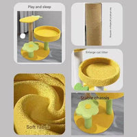 Pineapple Pineapple Cat Tree with Scratching Post & Cozy Perch - Multi-Level Cat Tower with Flower Platform and Hanging Ball for Indoor Cats