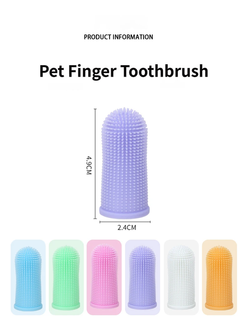 6 PCS Soft Silicone Pet Finger Toothbrush Set - 360° Gentle Dental Cleaning for Dogs / Cats' Plaque & Tartar Removal