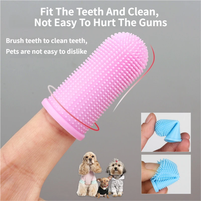 6 PCS Soft Silicone Pet Finger Toothbrush Set - 360° Gentle Dental Cleaning for Dogs / Cats' Plaque & Tartar Removal