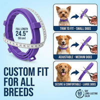 Pink Pet Calming Collar 4 Pack (63cm) - Waterproof Silicone Dog Collar Custom Fit for All Breeds - Anxiety Relief & Stress Reduction