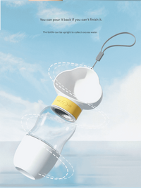 White 600ml Portable Dog Water Bottle  - Leak-Proof Pet Travel Water Dispenser, Cloud-Shaped Drinking Bowl, Twist-to-Dispense Design, BPA-Free HIPS/PET Material for Walking Hiking Travel