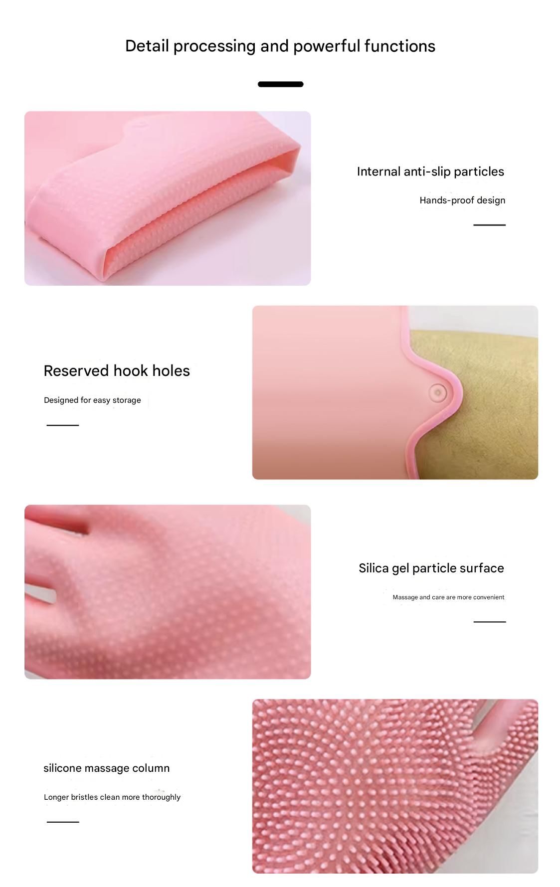 Purple Silicone Pet Bathing Gloves - Pink Double-Sided Design for Cats and Dogs - Gentle Massage, Easy Lather, Durable and Waterproof, Ideal for Pet Grooming and Home Use